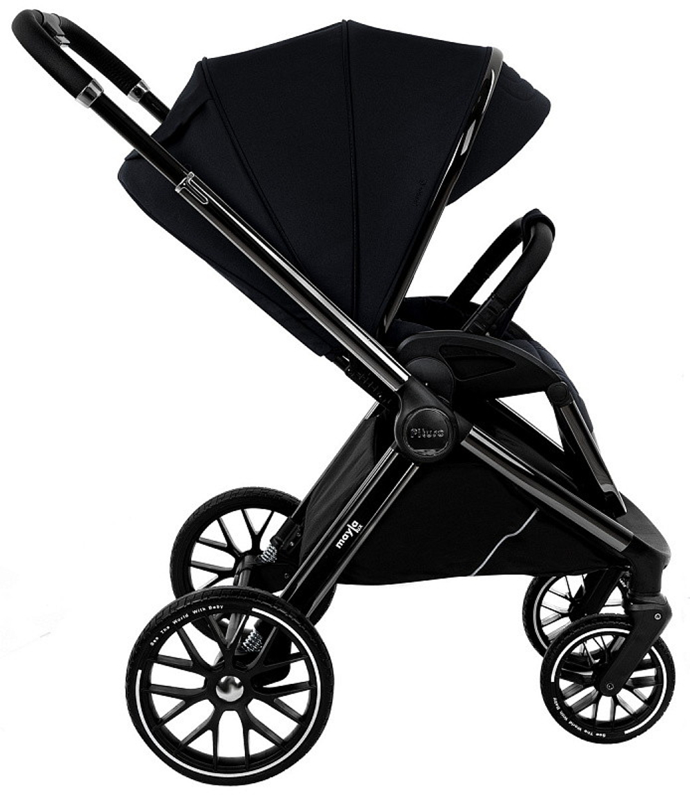Детская коляска Pituso Mayla Lux 3 в 1 с автокреслом Baesa Black