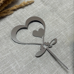 Свеча-топпер «Сердца», в серебряном цвете