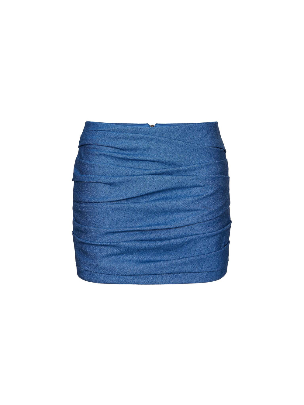 Юбка мини драпированная из денима