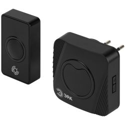 Звонок дверной ЭРА POLYCOLOR C101 беспроводной RGB подсветка от сети чёрный 36 мелодий