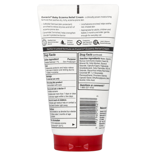 Eucerin, Baby, крем против экземы для детей, без отдушки, 141 г (5 унций)