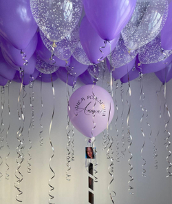 Сиреневые воздушные шары с фотографиями №2058