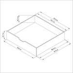 Выдвижные ящики для кровати Дана из массива сосны, 2 шт., прозрачный лак