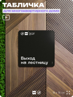 Табличка Выход на лестницу, для многоквартирного жилого дома, серия СОСЕДИ SIMPLE, 18х18 см, пластиковая, Айдентика Технолоджи