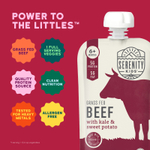 Serenity Kids, говядина травяного откорма с органической капустой и бататом, для детей от 6 месяцев, 99 г (3,5 унции)