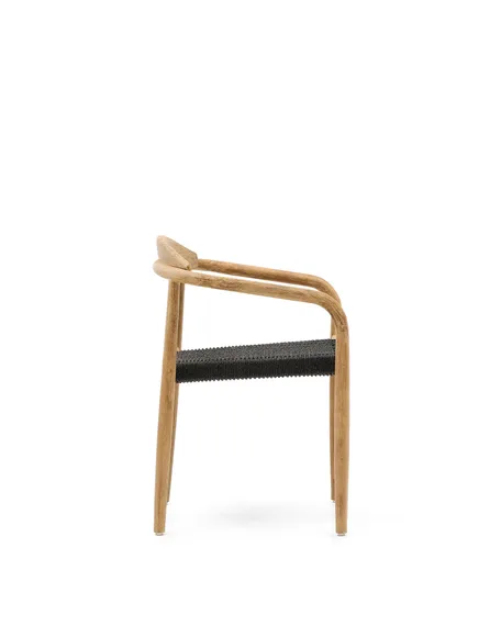 Стул Glynis массив эвкалипта с черным сиденьем