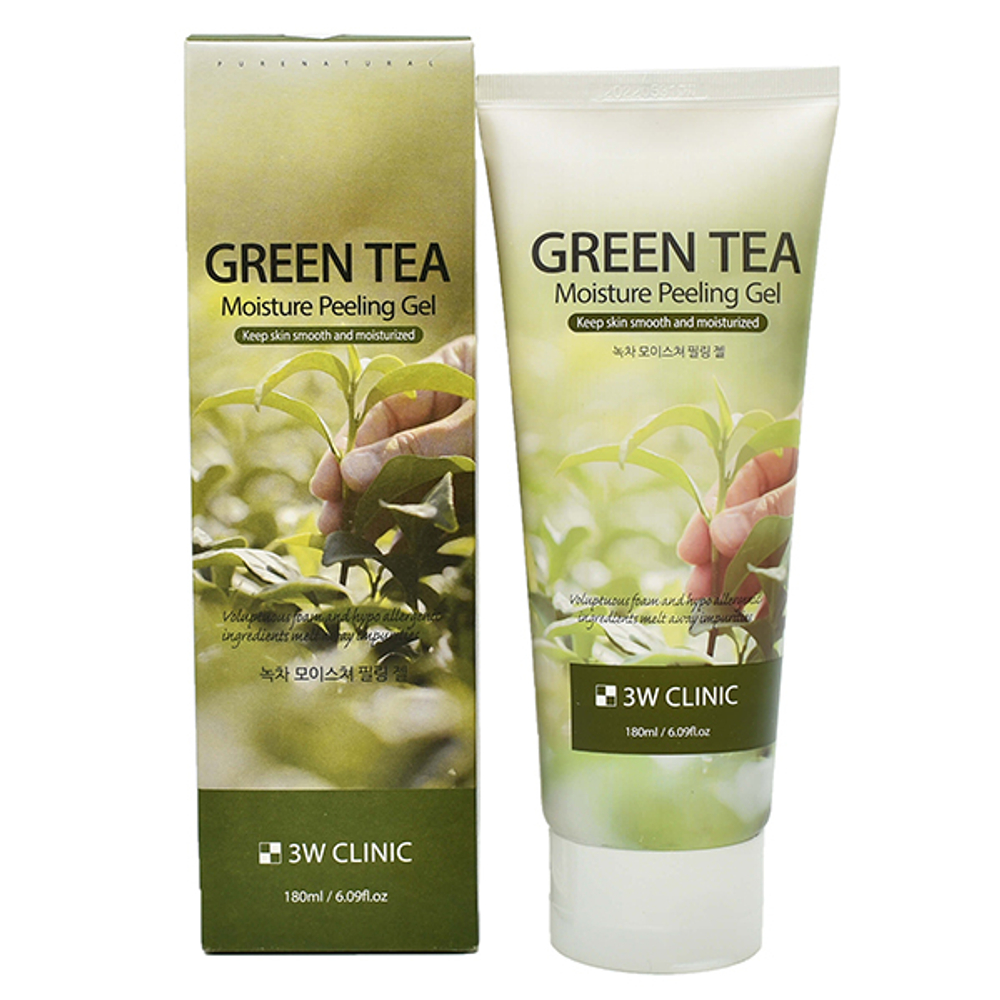 Пилинг-гель для лица с экстрактом зеленого чая 3W CLINIC Green Tea Moisture Peeling Gel 180 мл