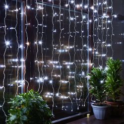 ULD-C3020-264-TTK WHITE IP44 Занавес светодиодный с эффектом мерцания. 3х2м. 264 светодиода. Белый свет. Провод прозрачный. TM Uniel