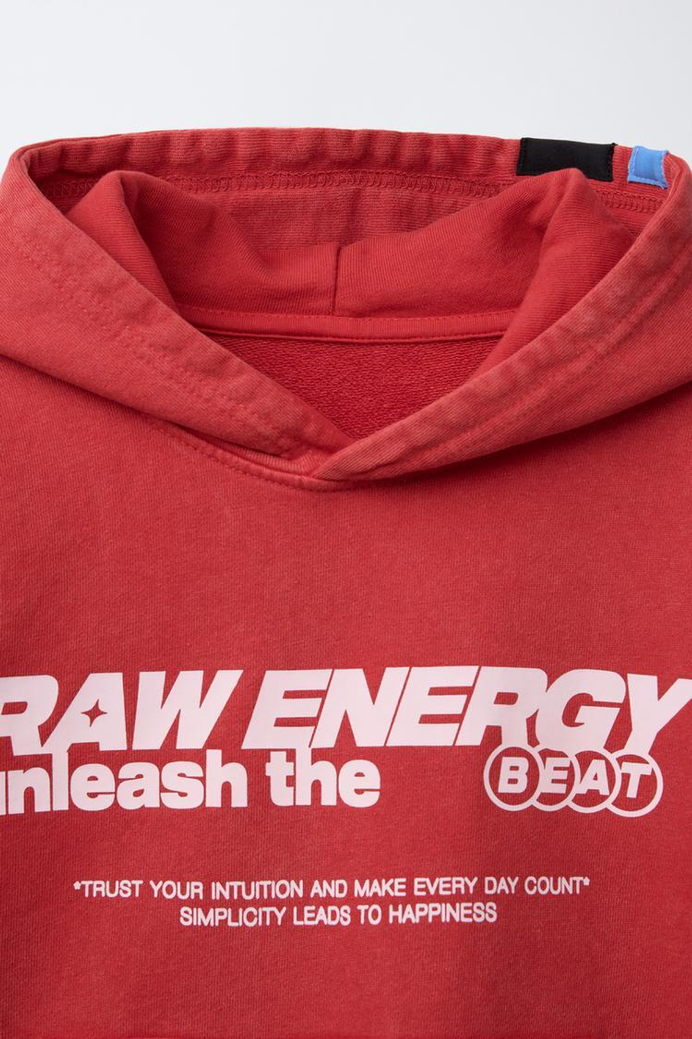 ZARA ХУДИ С НАДПИСЬЮ, КРАСНЫЙ