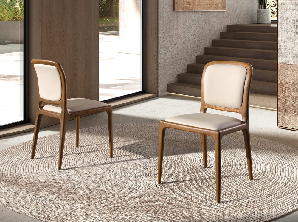 Стул 4169/CH-24075 из кремовой экокожи