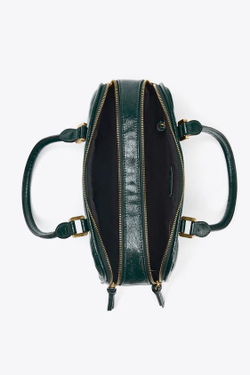 ZARA СУМКА-БОУЛИНГ С МОЛНИЯМИ, ЗЕЛЕНЫЙ