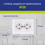 Розетка двойная NE-AD Aras с заземлением