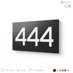 Номер на дверь 444, табличка на дверь для офиса, квартиры, кабинета, аудитории, склада, черная 120х70 мм, Айдентика Технолоджи