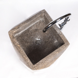 Раковина напольная из мрамора Square Acak Grey RN-01701 (50*50*90 см)