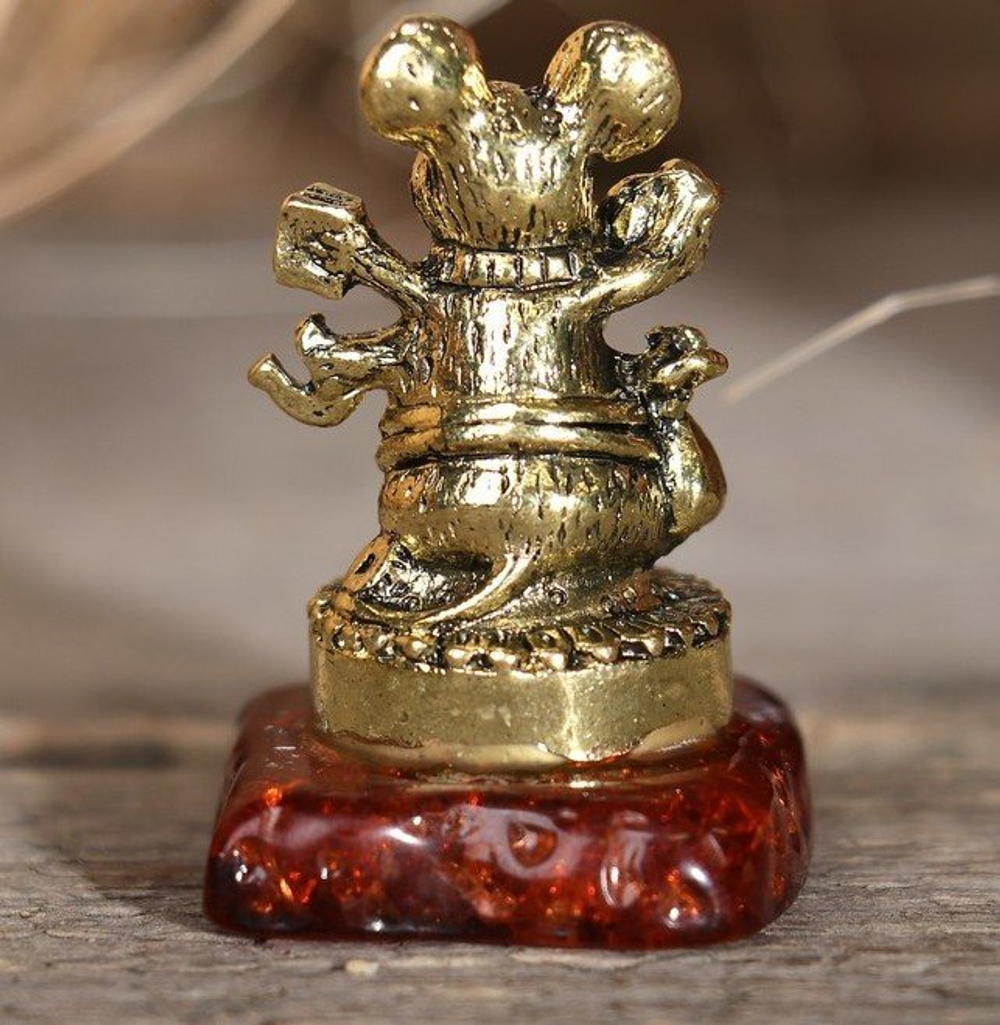 Фигурка мышка на камне "Исполнения желаний", 3,5 х 1,9 х 2,1 см