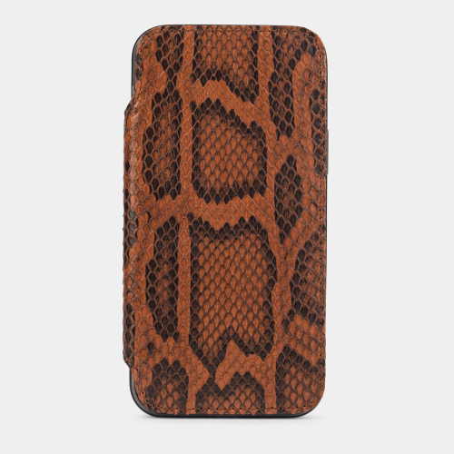 Чехол Benoit для iPhone 12/12Pro из кожи питона, цвета Коньяк