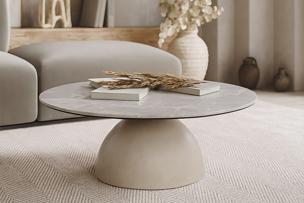 Стол журнальный Garda Decor Garda Decor, керамика Август Серый (Augustus Gray) d90*39 см