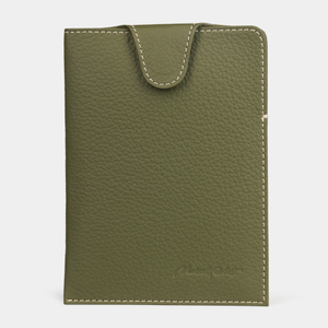 Обложка для паспорта Londre Easy из натуральной кожи теленка, зеленого цвета