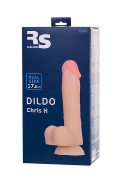 Фаллоимитатор RealStick Silicone Chris H, телесный, 17,5 см