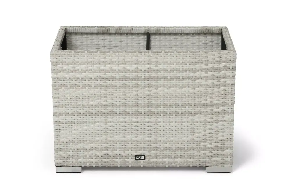 "Лунго" кашпо для цветов большое плетеное из искусственного ротанга, цвет бежевый