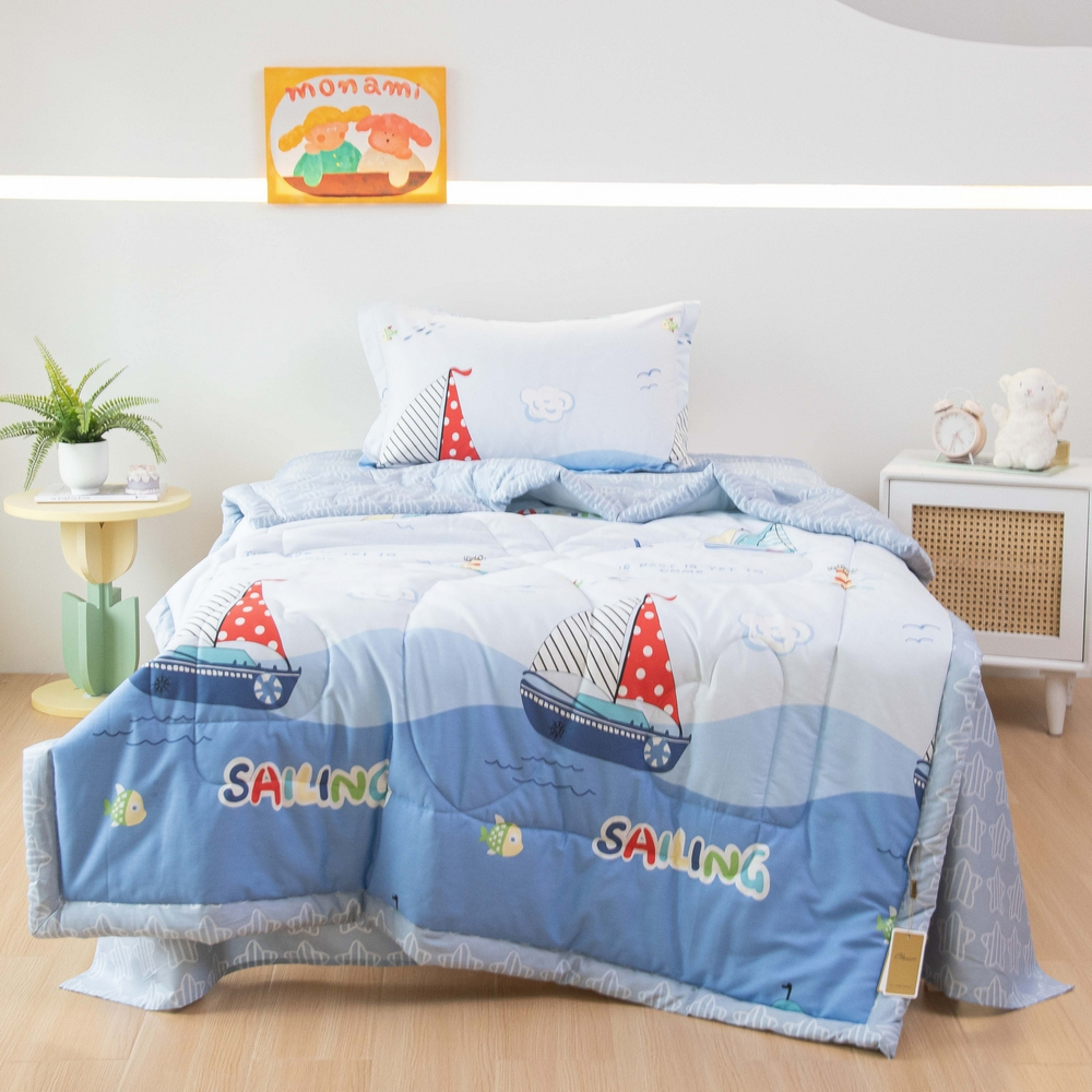 Комплект постельного белья Сатин с Одеялом Young 100% хлопок на резинке OBKR026