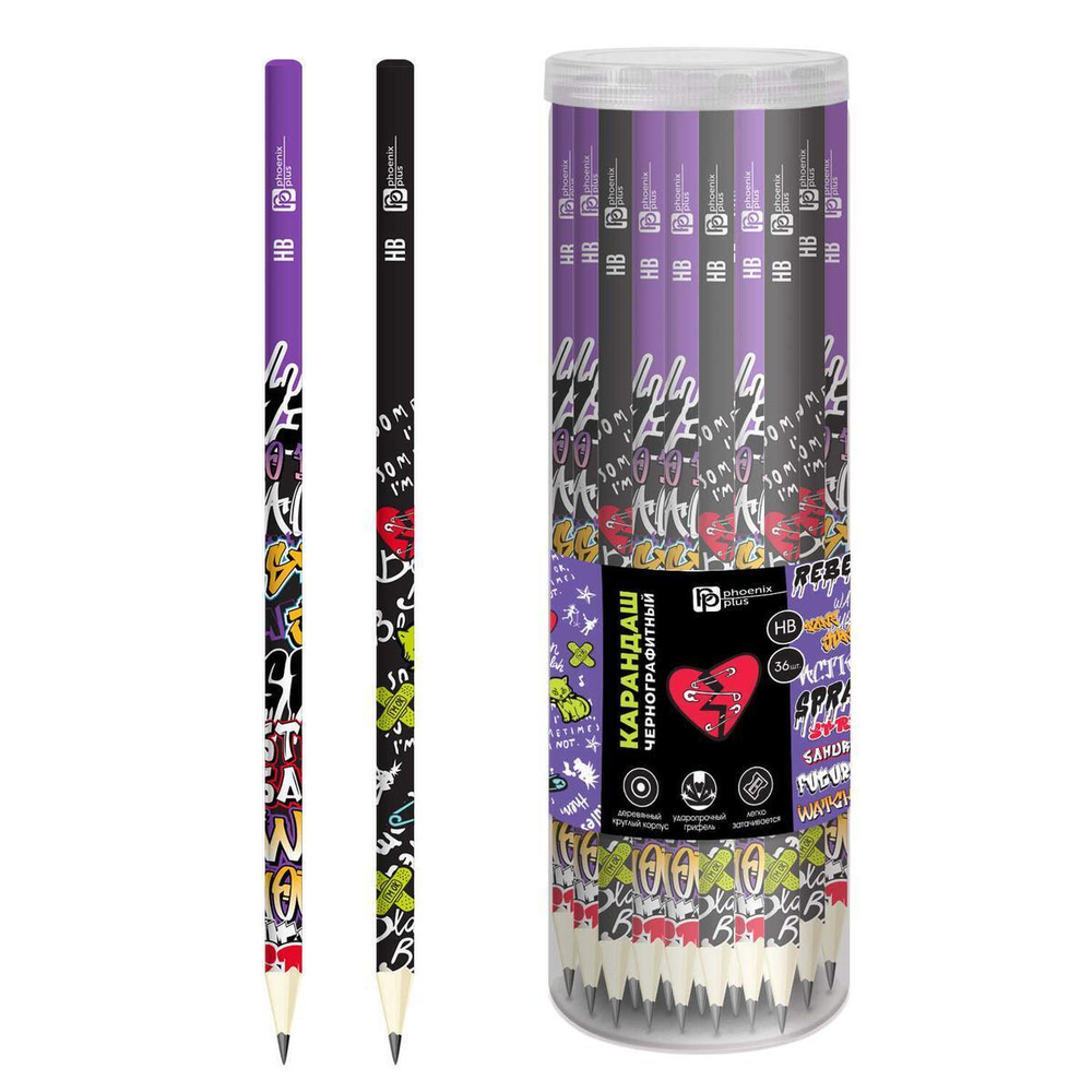 Карандаш ч/г НВ "Панк 2" (Феникс+)