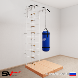 Шведская стенка Sv Sport усиленная 6117 (Турник стандарт/Лестница/Цепь/Мешок 30кг/Мат 1м)