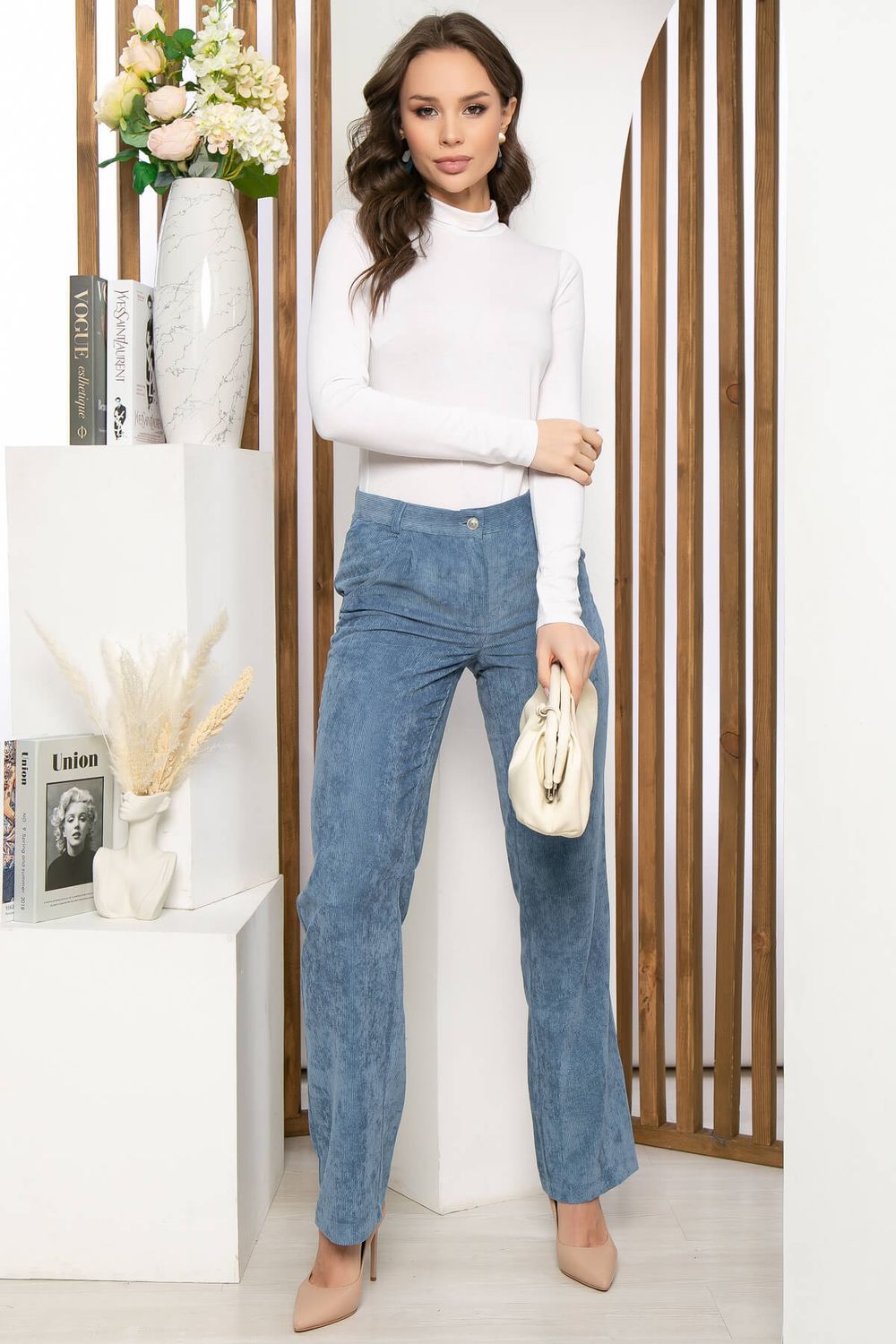 Брюки "Basic" (пыльно-голубые) Б5122 LT Collection