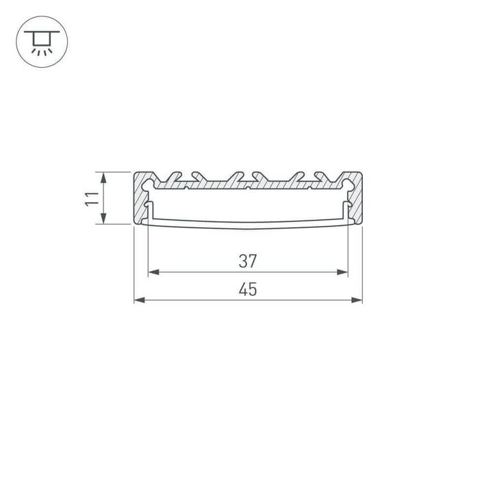 Профиль с рассеивателем Arlight ALU-SUPER-H10-2000 ANOD+FROST 014865