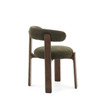 Granite Стул на 4 ножках из зеленого шенилла и массива ясеня в отделке орех