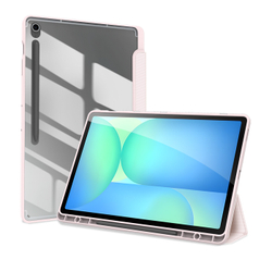 Чехол книжка розового цвета от Dux Ducis для Samsung Galaxy Tab S10 FE Plus, серия Toby Series Case, с функцией пробуждения и сна