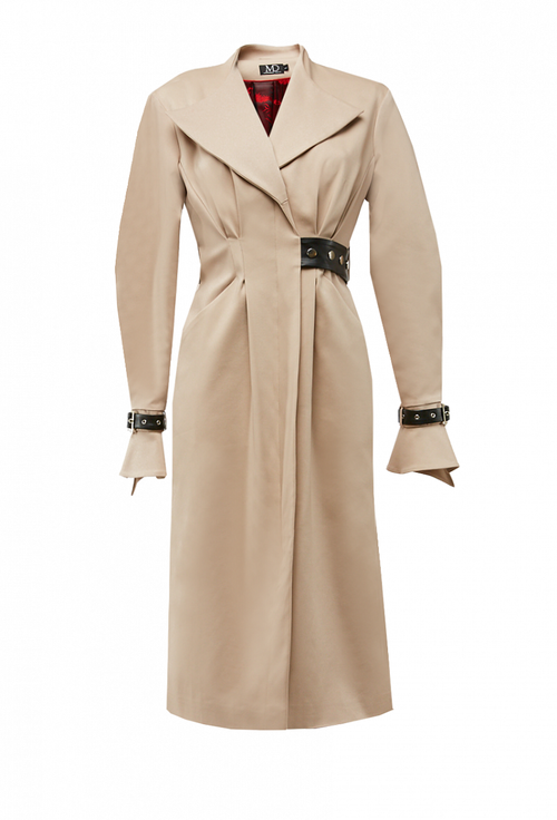 Френч бежевый с вырезами по бокам 16-02-20FW