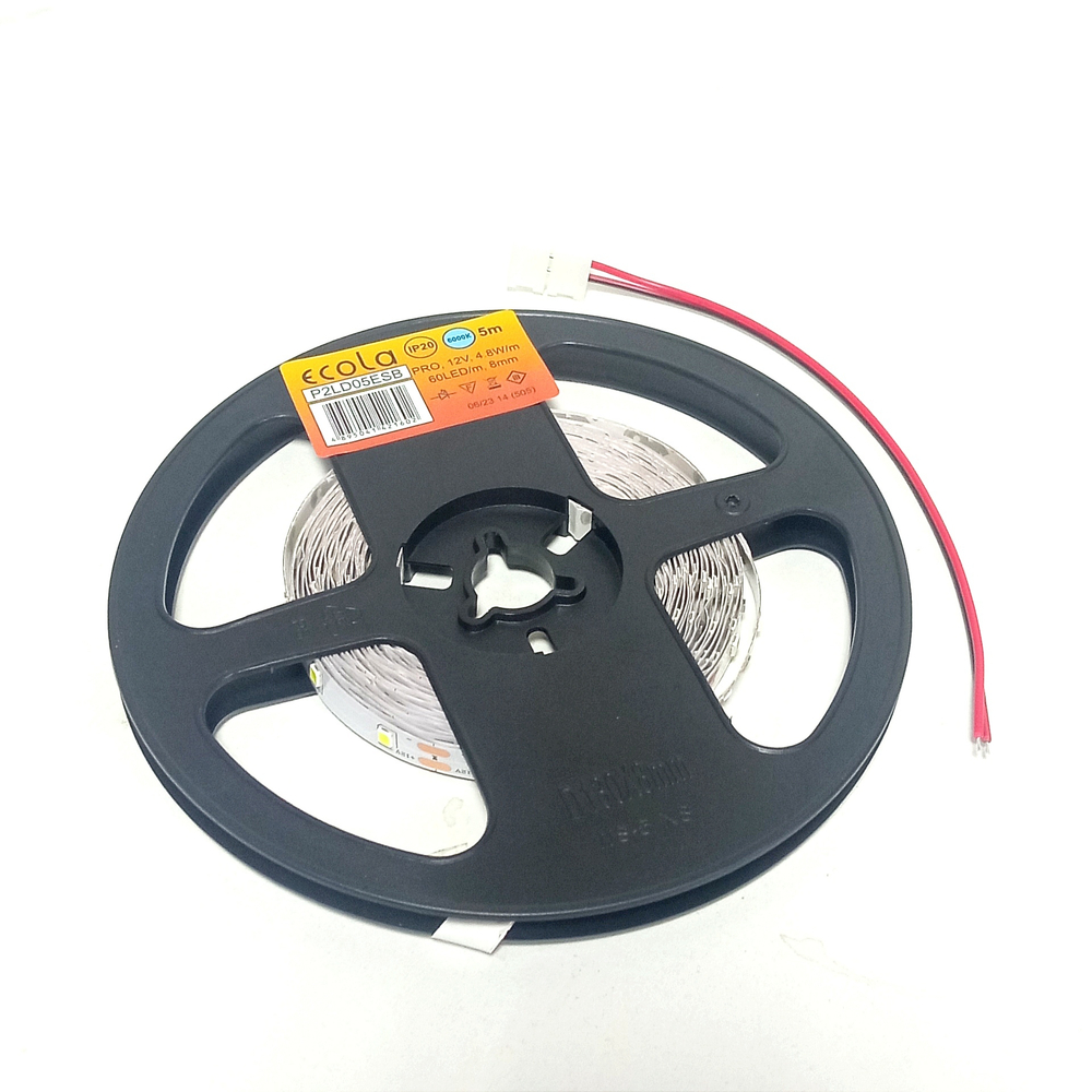 Светодиодная лента Ecola 4.8W/12v/8mm Яркий белый (5м./уп)