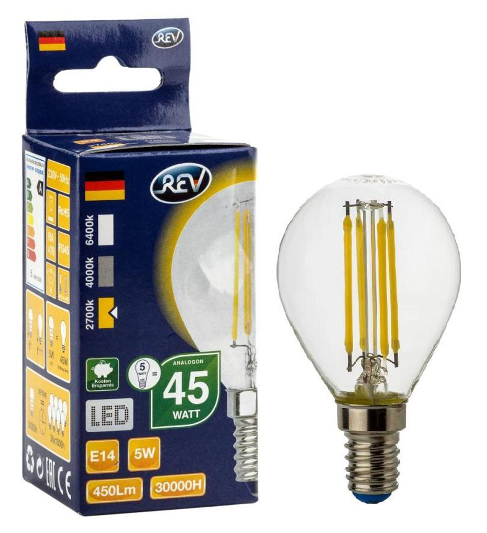 Лампа светодиодная Rev Filament 5W Е14 2700K шар 32357 0