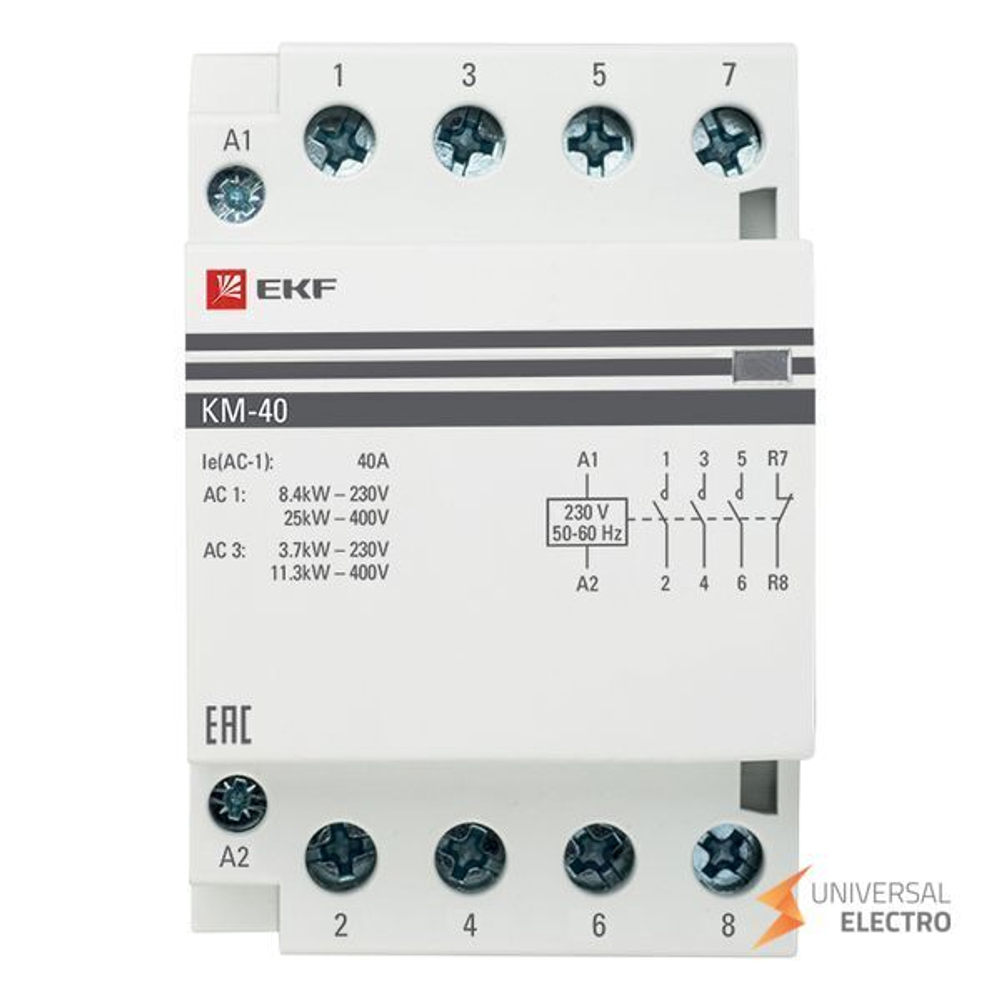 Контактор модульный КМ 40А 3NО+NC (3 мод,) EKF PROxima