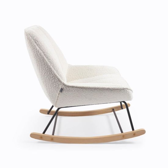 Кресло-качалка Marlina из ткани букле белого цвета Испания