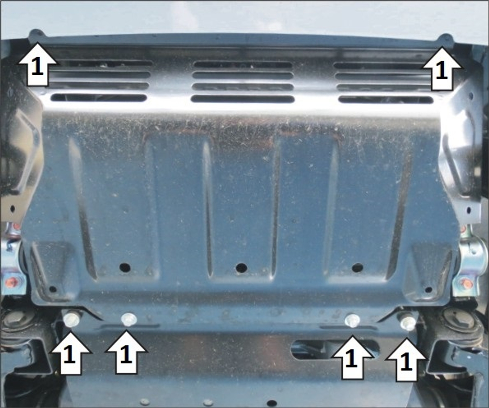 Защита Радиатора, 3 мм, Сталь. для Mitsubishi L 200 2019-н.в., Mitsubishi L 200 2015-2018 MOTODOR.11338