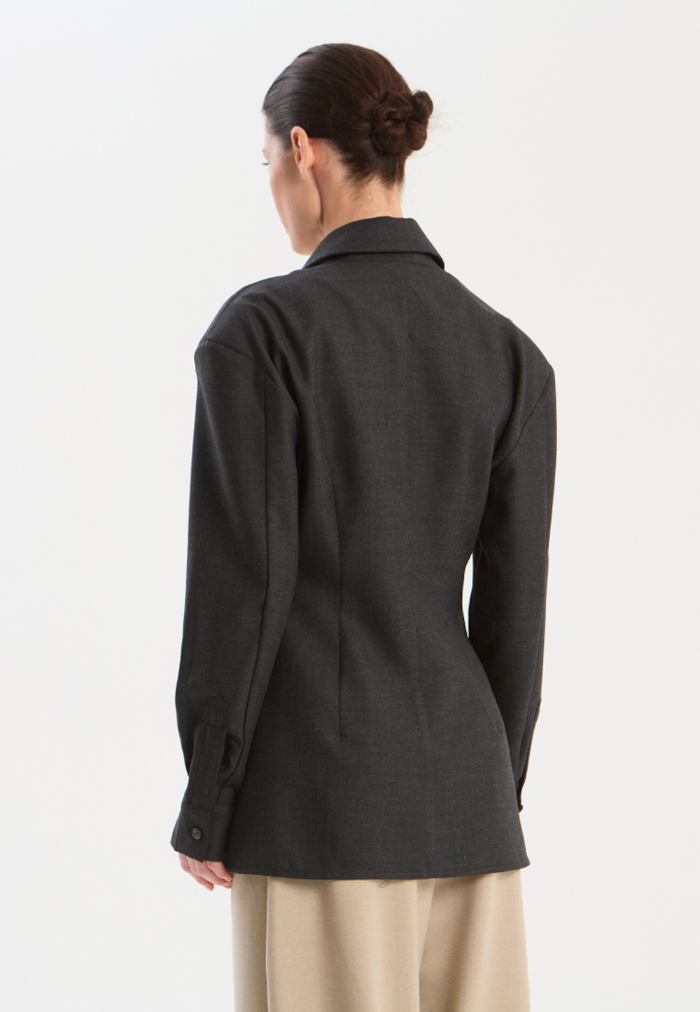 Рубашка жакетного типа из смесовой шерсти