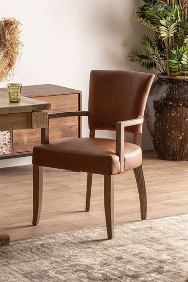 Стул TOLLA с подлокотниками натуральная кожа Испания 