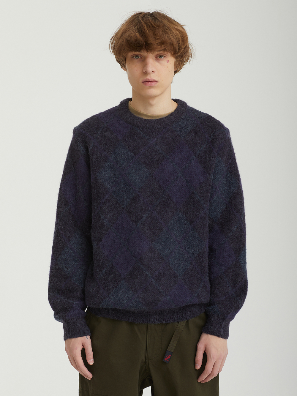 Мужской Свитер Mohair Argyle Knit