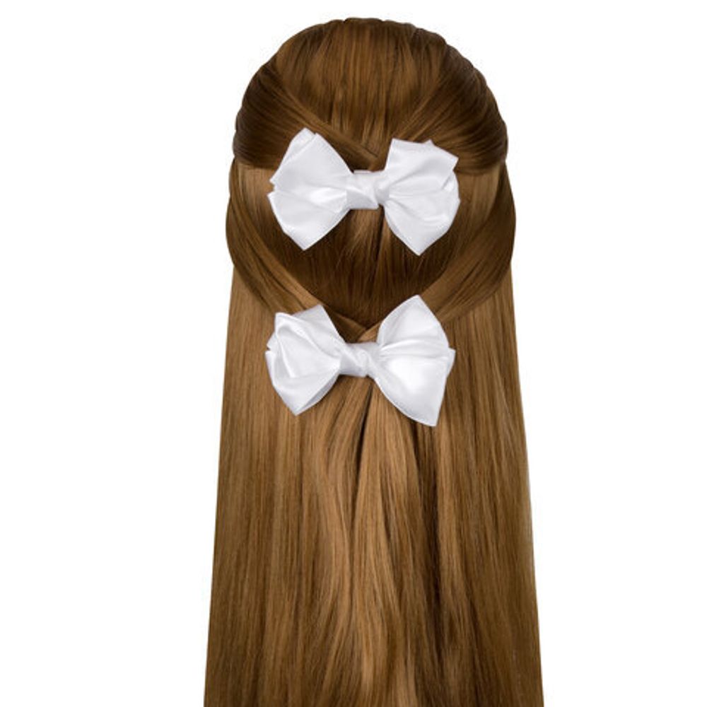 Бант для волос НАБОР 2 шт. и 1 шт., 10х8 см, на заколке, белый, АССОРТИ, MONTE VITA, 457119