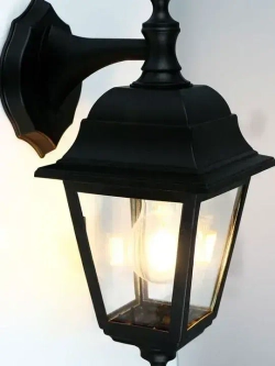 Фасадный настенный уличный светильник под лампу Е27, IP65, классическая форма, корпус пластик + стекло, цвет белый, Напрямую у производителя