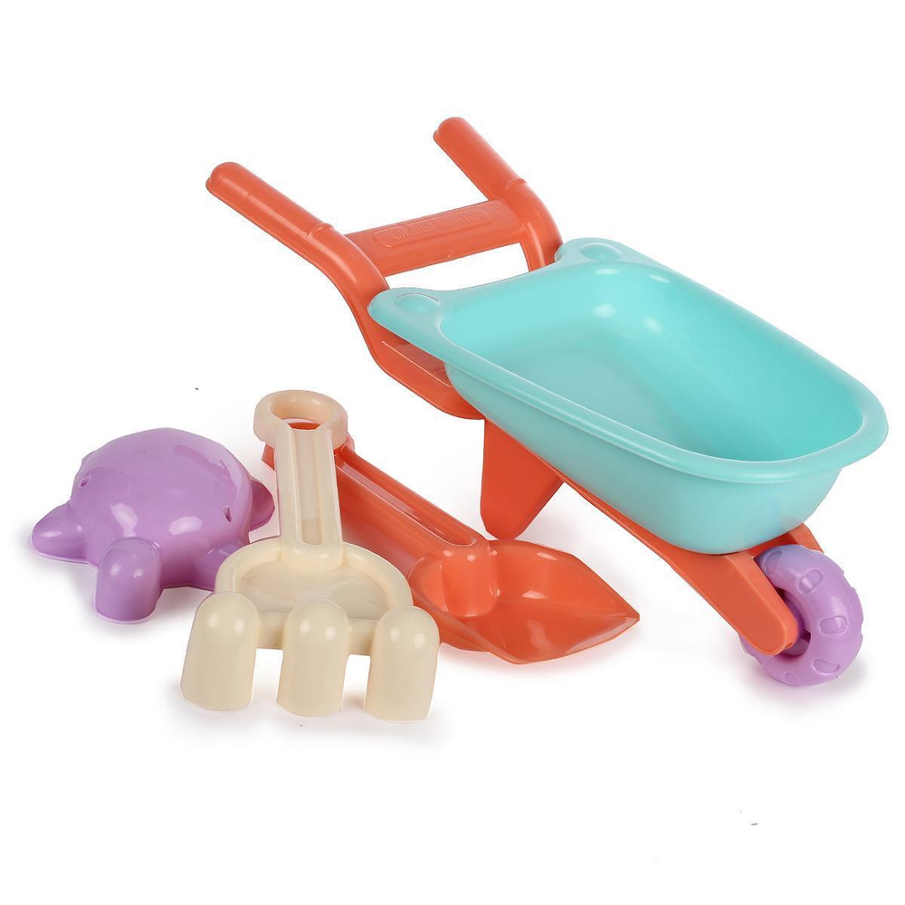 Набор для игры в песок с тачкой 4предм., сетка 2403