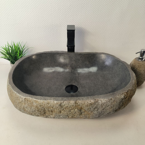 Раковина из речного камня RS-66076 58х43х15 из натурального камня