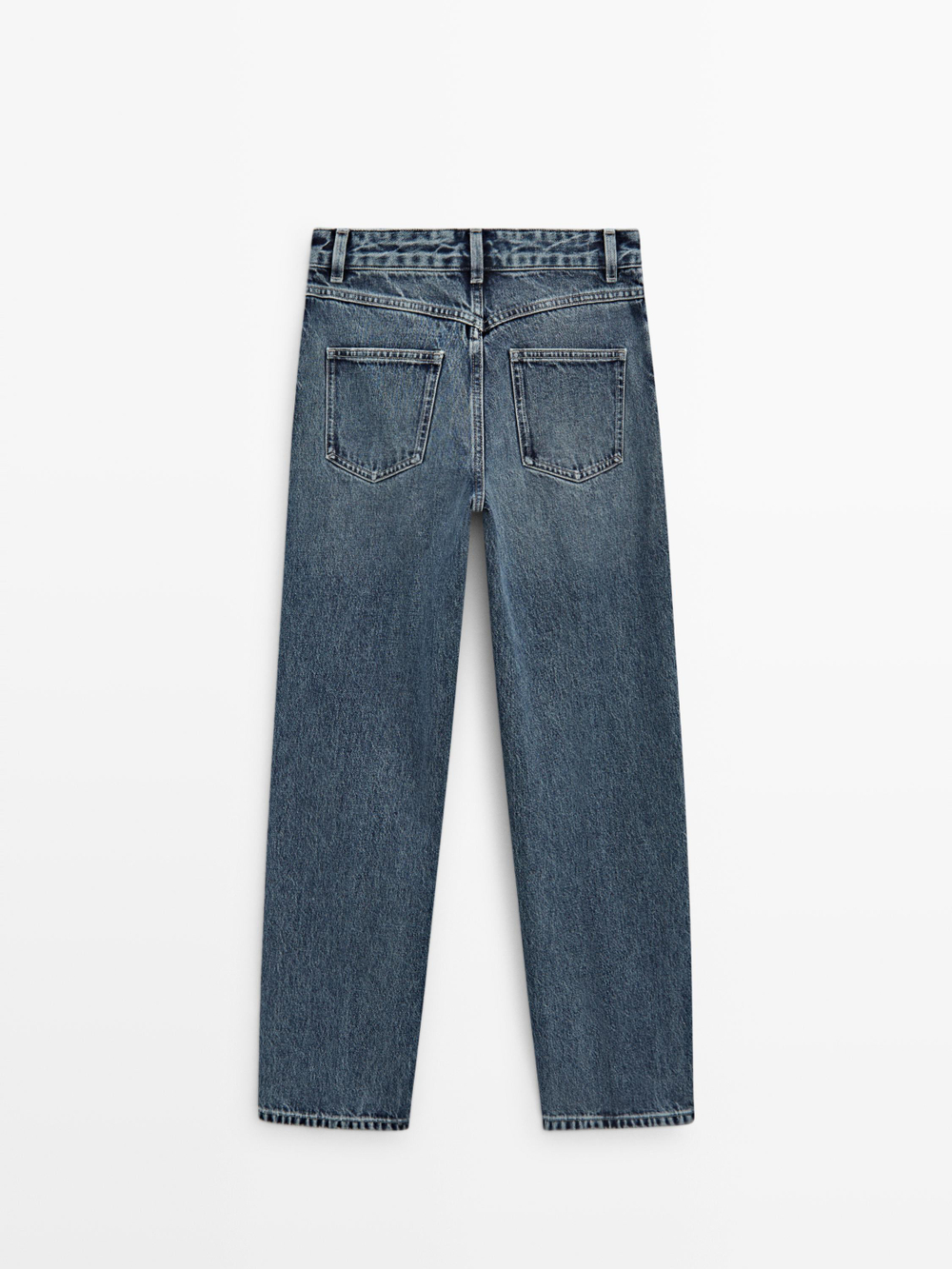 Massimo Dutti Джинсы свободного кроя с высокой талией, средне-синий