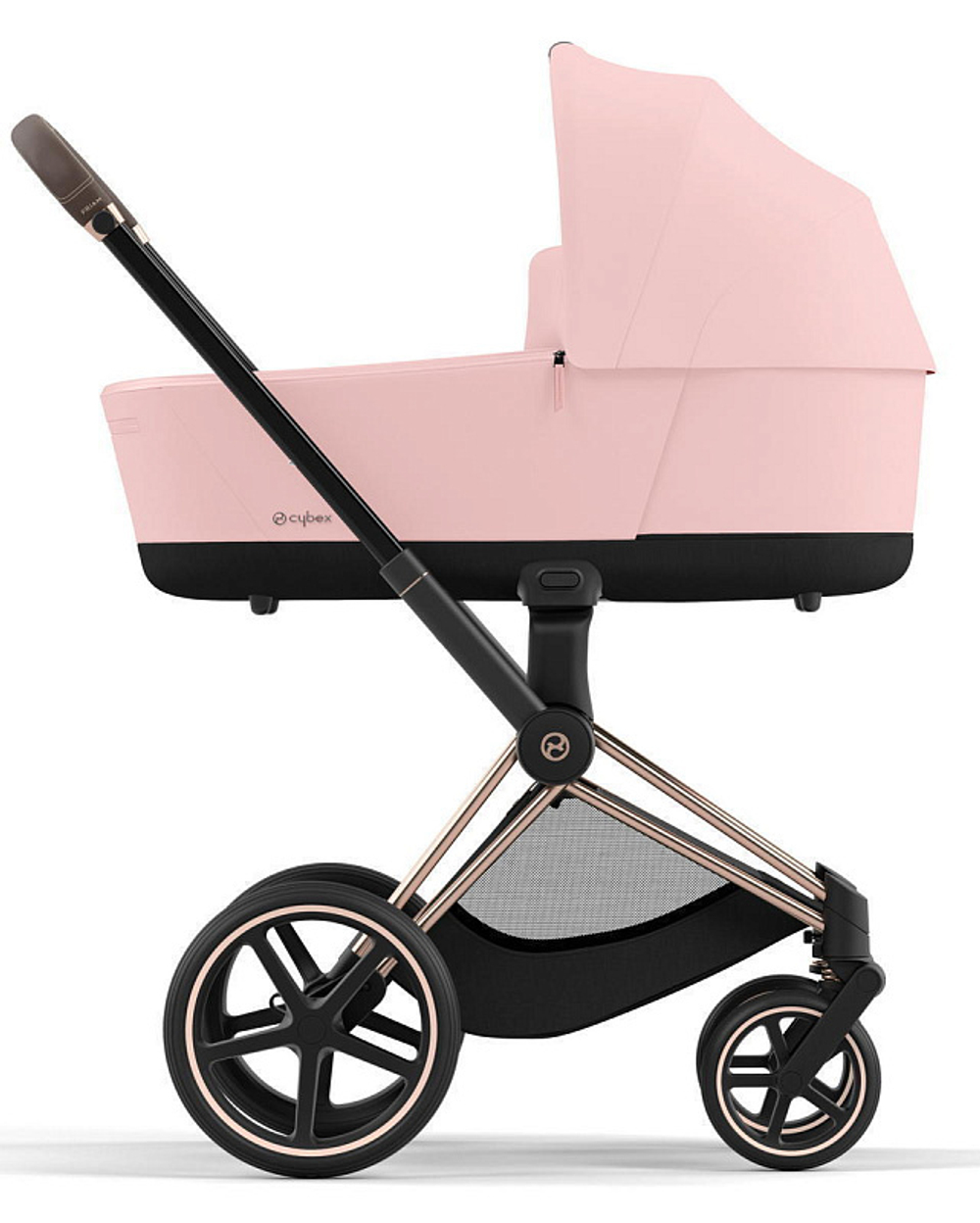 Коляска 3 в 1 Cybex Priam IV Rosegold complete и автокресло Cloud T i-Size Cozy Beige Plus Peach Pink