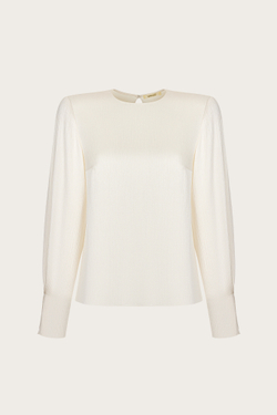 БЛУЗА ИЗ МОЛОЧНОГО ЖАТОГО ФРАНЦУЗСКОГО ШЕЛКА
