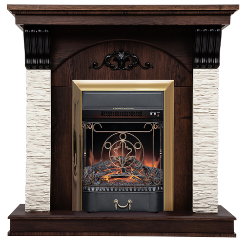 Каминокомплект Real Flame Corfino NT с очагом Majestic Lux Brass