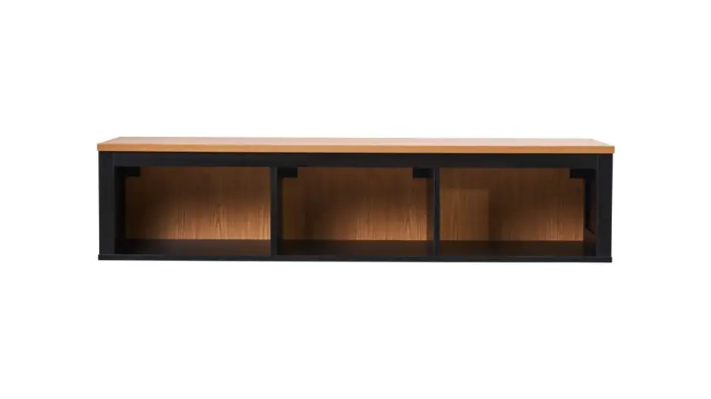 Полка навесная - аналог IKEA HEMNES / ХЕМНЭС/ ХЕМНЕС / КЫМОР / ИКЕА 148х34х37 см, черный/светло-коричневый