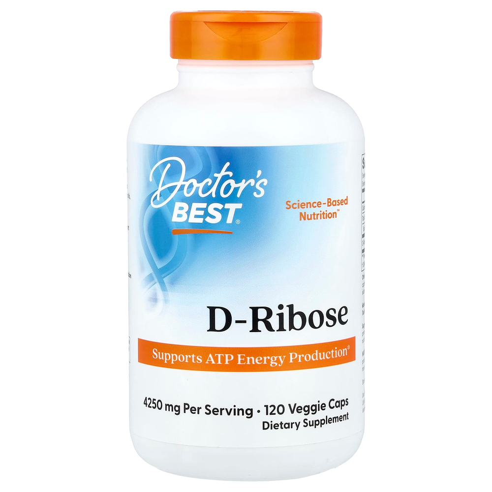Doctor's Best, D-рибоза, 120 растительных капсул (850 мг в 1 капсуле)